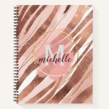 Rose Gold Glitzer Streifen Monogramm