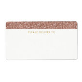 Rose Gold Glitzer Strip Address Labels (Vorne)