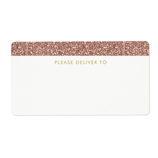 Rose Gold Glitzer Strip Address Labels (Vorne)