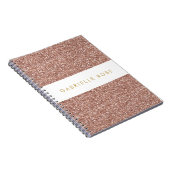 Rose Gold Glitzer Strip Personalisiert Notebook Notizblock (Rechte Seite)