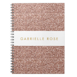 Rose Gold Glitzer Strip Personalisiert Notebook Notizblock