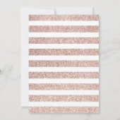 Rose Gold Glitzer Stripe Wedding Einladung (Rückseite)