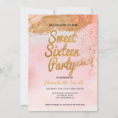 Rose Gold Glitzer süß 16 Einladung (Vorderseite)