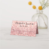Rose Gold Glitzer Sweet 16 Personalisierte Platzka Platzkarte (Vorderseite)