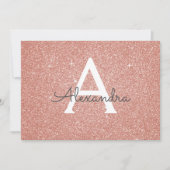 Rose Gold Glitzer Sweet 16 Save the Date Einladung (Vorderseite)