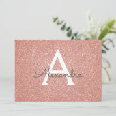 Rose Gold Glitzer Sweet 16 Save the Date Einladung (Stehend Vorderseite)
