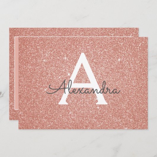 Rose Gold Glitzer Sweet 16 Save the Date Einladung (Vorne/Hinten)