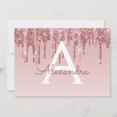 Rose Gold Glitzer Sweet 16 Save the Date Einladung (Vorderseite)