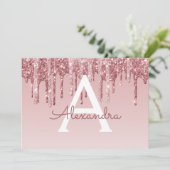 Rose Gold Glitzer Sweet 16 Save the Date Einladung (Stehend Vorderseite)