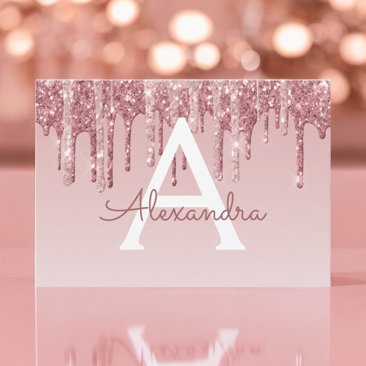 Rose Gold Glitzer Sweet 16 Save the Date Einladung