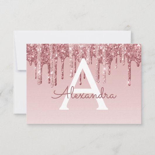 Rose Gold Glitzer Sweet 16 Save the Date Einladung (Vorderseite)