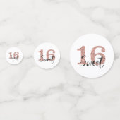 Rose Gold Glitzer Sweet 16 Sechzehn Konfetti (Rückseiten)
