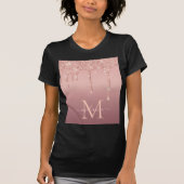 Rose Gold Glitzer T - Shirt Benutzerdefinierter Le (Vorderseite)