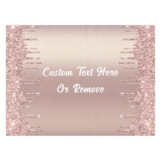 Rose Gold Glitzer Tableteclout mit benutzerdefinie Tischdecke (Vorderseite (Horizontal))