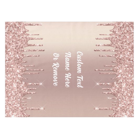 Rose Gold Glitzer Tableteclout mit Ihrem Textnamen Tischdecke (Vorderseite (Horizontal))