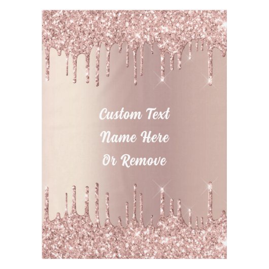 Rose Gold Glitzer Tableteclout mit Ihrem Textnamen Tischdecke (Vorderseite)