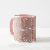 Rose Gold Glitzer Tasse mit benutzerdefinierten Te (Vorderseite Links)