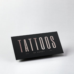 Rose Gold Glitzer Tattoos Visitenkarte
