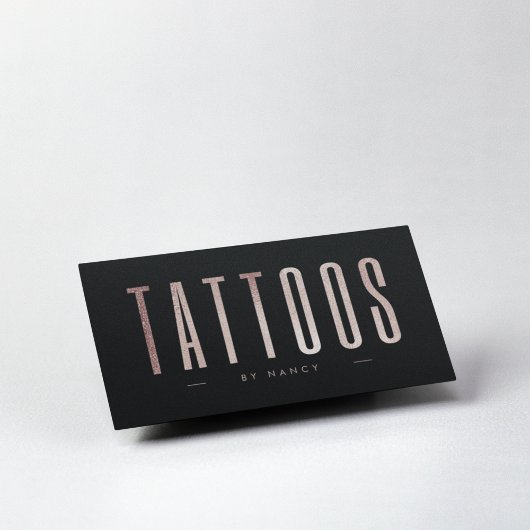 Rose Gold Glitzer Tattoos Visitenkarte