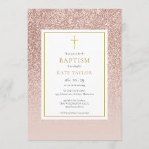 Rose Gold Glitzer Taufe Christening