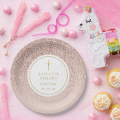 Rose Gold Glitzer Taufe| Weihnachten Pappteller (Party)