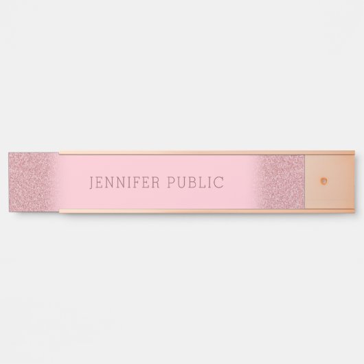 Rose Gold Glitzer Template Elegant Modern Einfach Türschild (Vorderseite )