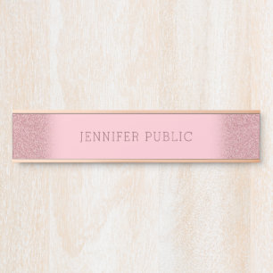 Rose Gold Glitzer Template Elegant Modern Einfach Türschild