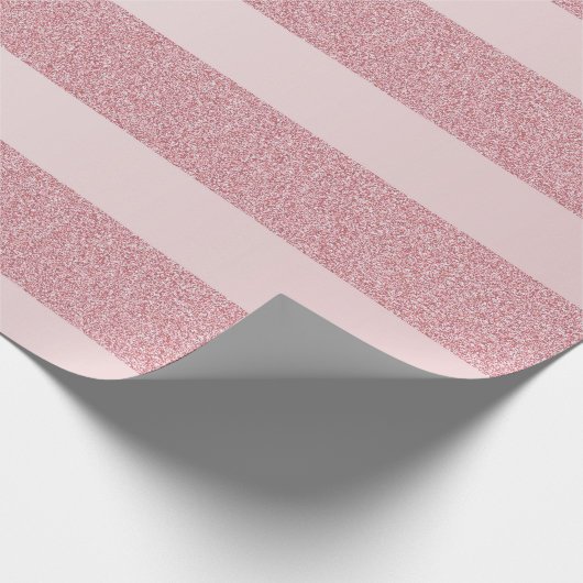 Rose Gold Glitzer Template Elegant Weihnachten Geschenkpapier (Ecke)