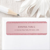 Rose Gold Glitzer Template Moderne Rücksendeadress (Insitu)