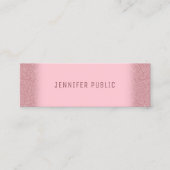 Rose Gold Glitzer Template Modernes Elegantes Desi Mini Visitenkarte (Vorderseite)