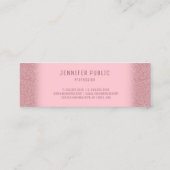 Rose Gold Glitzer Template Modernes Elegantes Desi Mini Visitenkarte (Rückseite)