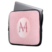 Rose Gold Glitzer Template Monogram Stilvoll Laptopschutzhülle (Vorderseite Links)