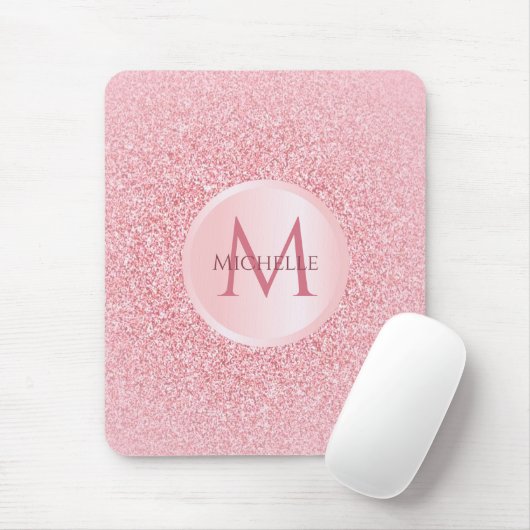 Rose Gold Glitzer Template Stilvoll modische Girly Mousepad (Mit Mouse)