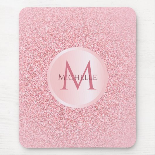 Rose Gold Glitzer Template Stilvoll modische Girly Mousepad (Vorne)