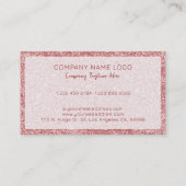 Rose-Gold-Glitzer-Textur mit Glitzern Visitenkarte (Rückseite)