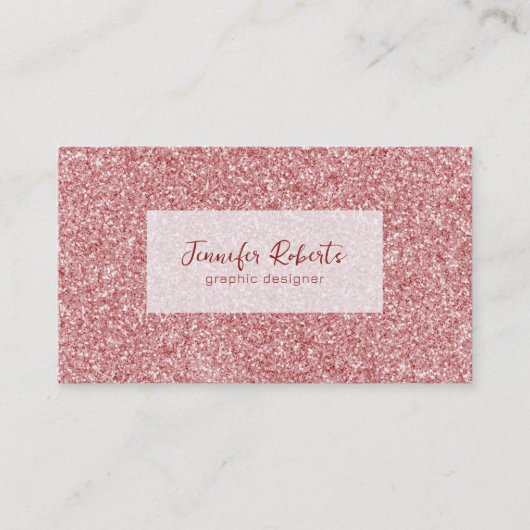 Rose-Gold-Glitzer-Textur mit Glitzern Visitenkarte (Vorderseite)