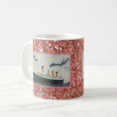 Rose Gold Glitzer Titanic Personalisiert Girl Kaffeetasse (Vorderseite Links)
