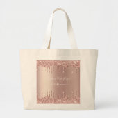 Rose Gold Glitzer Totbeutel mit benutzerdefinierte Jumbo Stoffbeutel (Vorne)