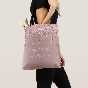 Rose Gold Glitzer Totbeutel mit benutzerdefinierte Tasche