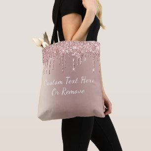 Rose Gold Glitzer Totbeutel mit benutzerdefinierte Tasche