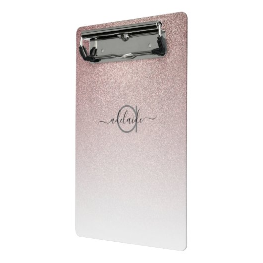 Rose Gold Glitzer Trendy Hair Salon Makeup Artist Mini Klemmbrett (Gewinkelt2)