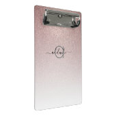 Rose Gold Glitzer Trendy Hair Salon Makeup Artist Mini Klemmbrett (Schrägansicht)