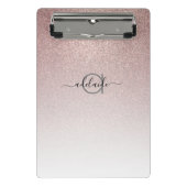 Rose Gold Glitzer Trendy Hair Salon Makeup Artist Mini Klemmbrett (Vorderseite)