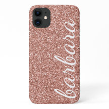 Rose Gold Glitzer Trendy Script Personalisiert