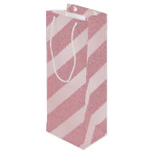 Rose Gold Glitzer Trendy Template Elegant Moderne Geschenktüte Für Weinflaschen (Rückseite Schrägansicht)