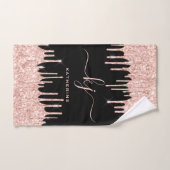 Rose Gold Glitzer Tropfen 2 Monogramm Handtuch (Handtuch)