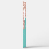 Rose Gold Glitzer Tropfen Ananas Hibiskus Case-Mate iPhone Hülle (Rückseite / Links)