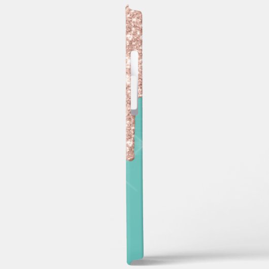 Rose Gold Glitzer Tropfen Ananas Hibiskus Case-Mate iPhone Hülle (Rückseite / Links)