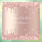 Rose Gold Glitzer Tropfen Benutzerdefinierte Textf Fensteraufkleber (Blatt 3)