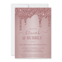 Rose Gold Glitzer Tropfen Brunch Bubbly Showdusche